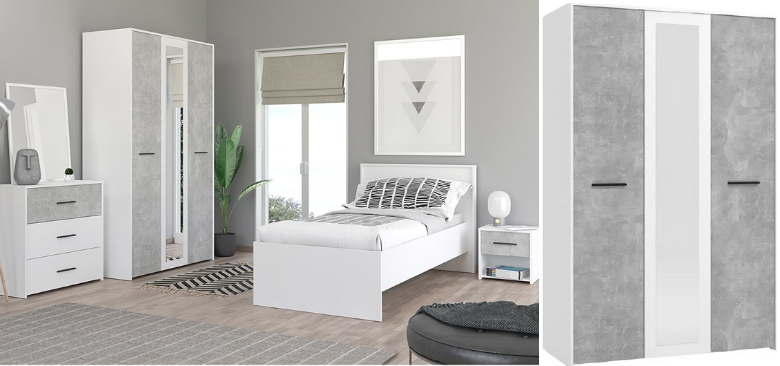 Sypialnia Varadero Biały/Beton